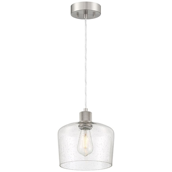 Access Lighting Port Nine Chardonnay, Chardonnay LED Pendant, Brushed Steel Finish, Seeded Glass 63141LEDDLP-BS/SDG - main